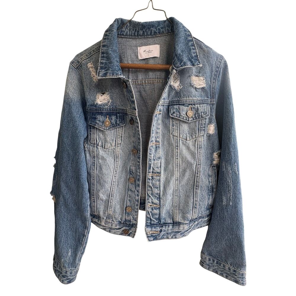 Kan Can Distressed Denim Jacket - Large